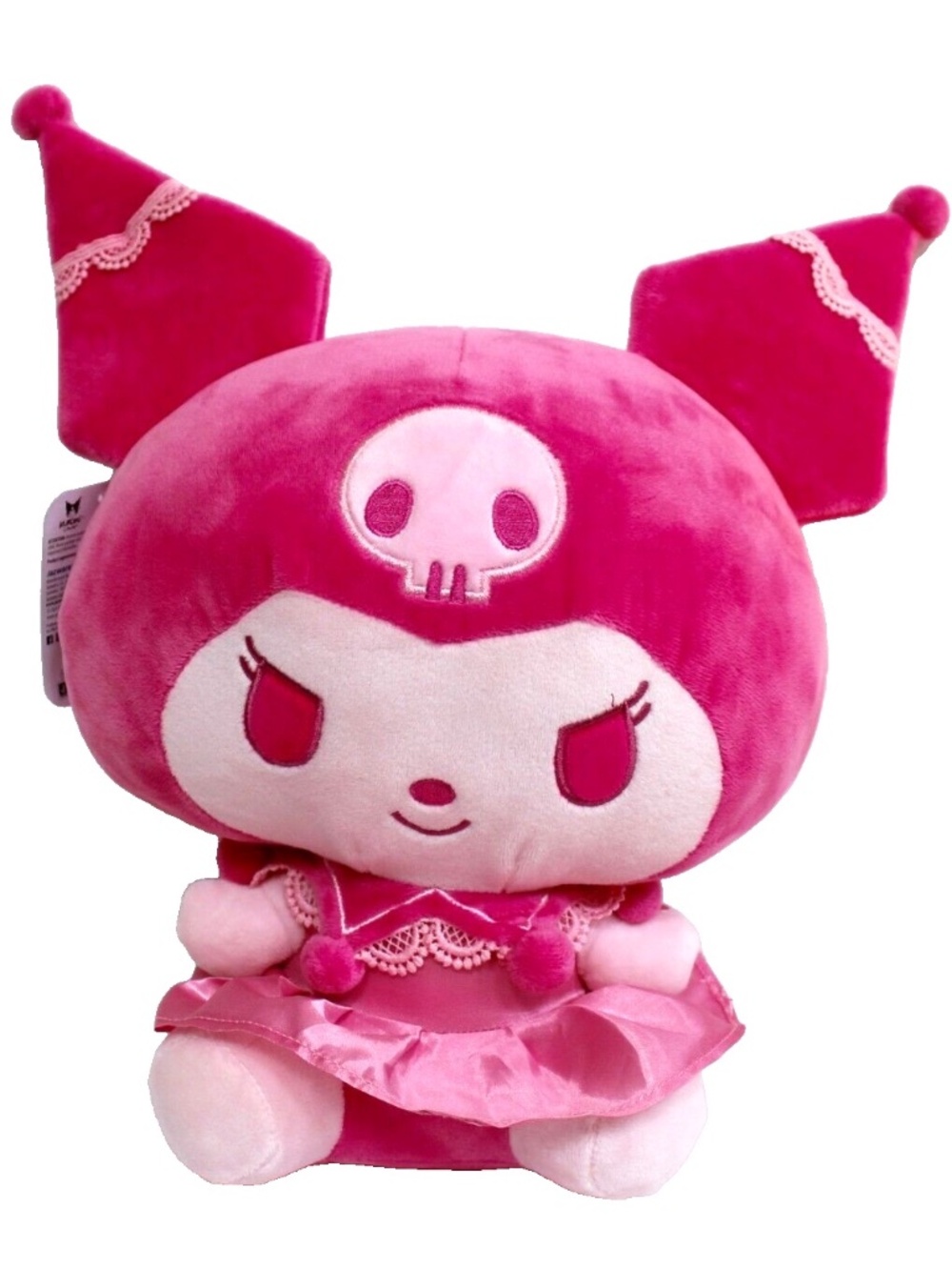 Sanrio Hello Kitty and Friends Pink Monochrome Kuromi Plush 12" Stuffed Toy NEW